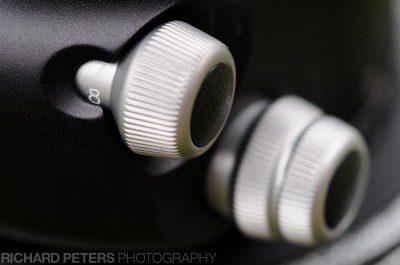 Tension adjust and pan knobs