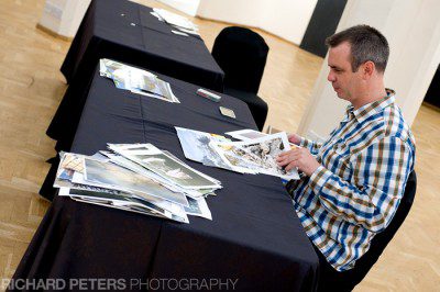 Photographer Richard Steel looking busy!