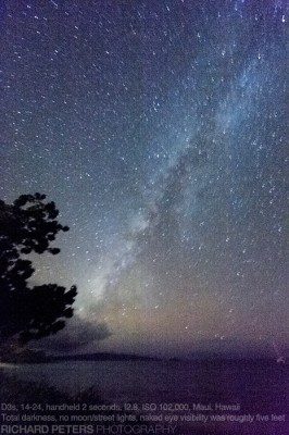 Nikon D3s, ISO 102,400 hand held for 2 seconds! Milky Way, D3s, ISO 102,400, 2 seconds