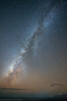Milky Way, with the island of Lanai bottom right Milky Way, Maui, Hawaii