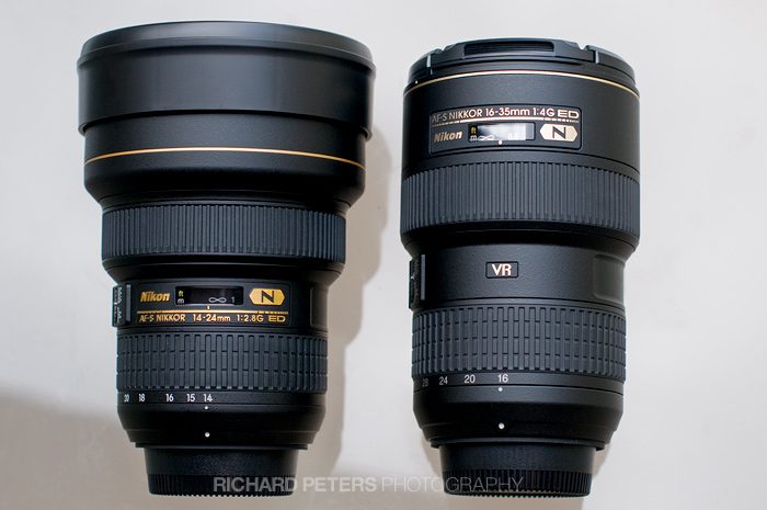 Nikon 14-24 and 16-35 VR side by side