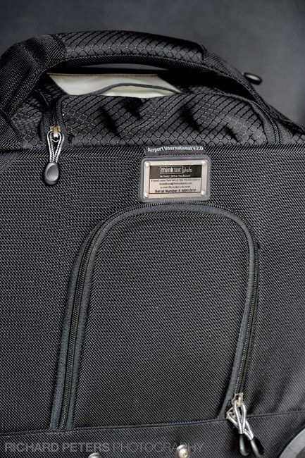 Rear lock concealed Rear lock concealed behind a zipped flap on the Airport International v2.0 bag