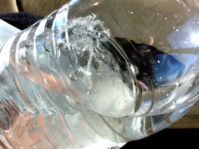 Even inside the car my water bottle turned to ice (iPhone)