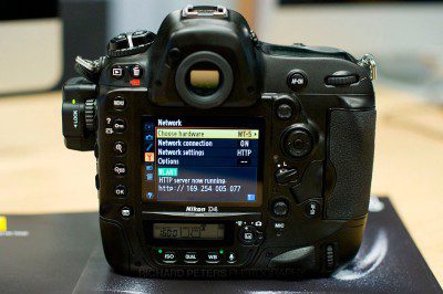 D4 rear LCD, showing onscreen menu for WT-5 D4 rear LCD, showing onscreen menu for WT-5