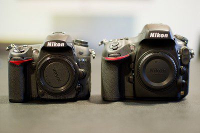 The Nikon D800 lined up against the D7000