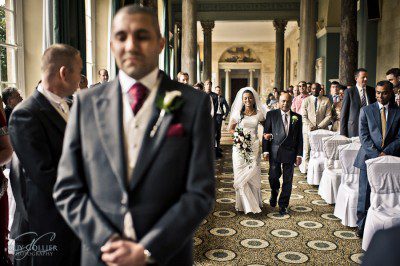 Nerves. Lots of them Wedding at the Sculpture Gallery, Woburn Abbey. Guy Collier Photography