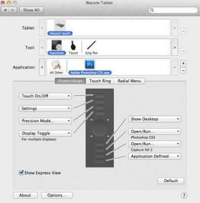 The Intuos is highly customisable